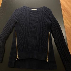 Cabi zip cable knit sweater